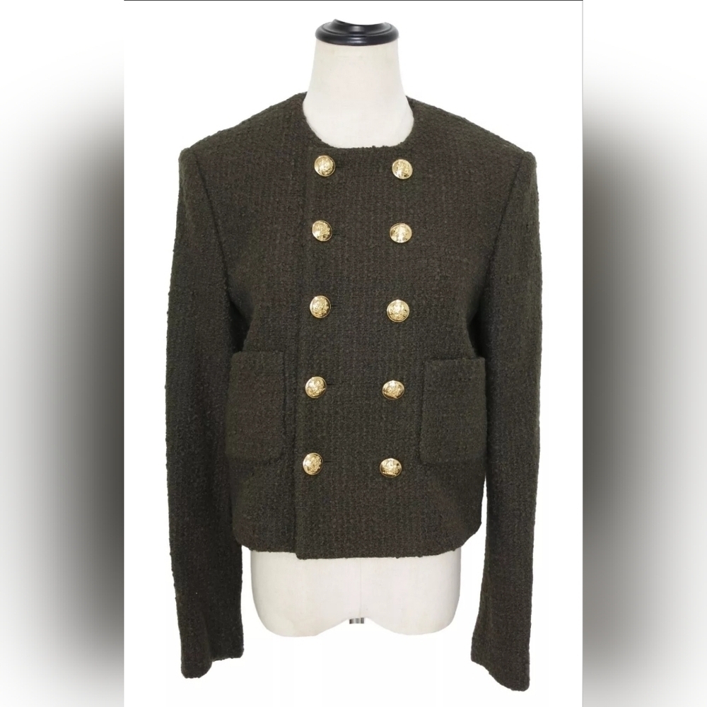 Unbranded Tweed Wool Blend Jacket Sz EU 36